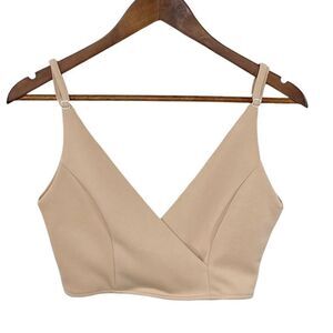 Crop Cami Top Zipper Back Nude Blush Small